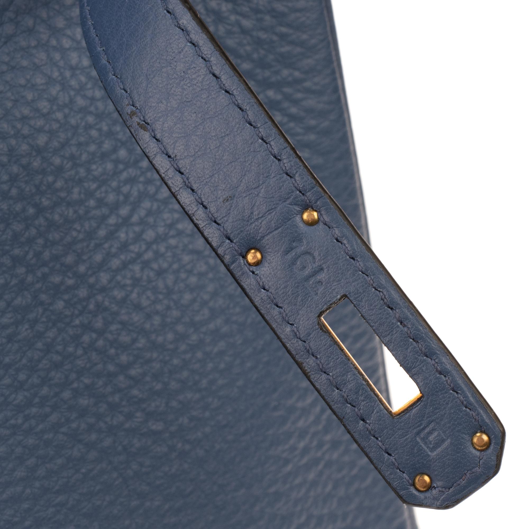 Women's Hermes Birkin 35 Bleu Togo Leather Handbag