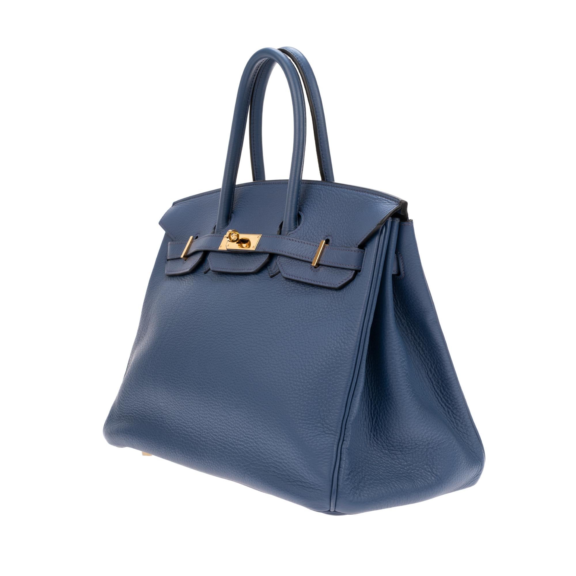 Hermes Birkin 35 Bleu Togo Leather Handbag 2