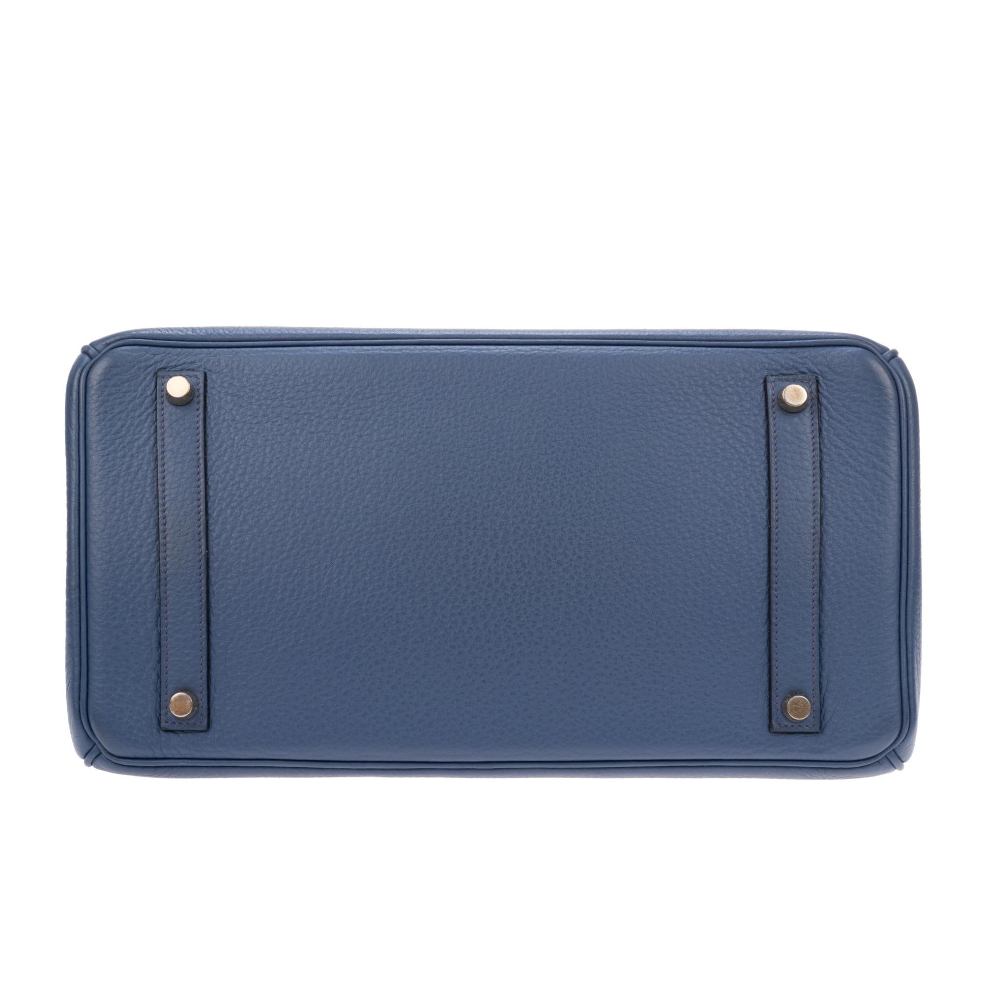 Hermes Birkin 35 Bleu Togo Leather Handbag 4