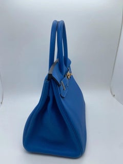 HERMES Birkin 35 Bleu Zanzibar Togo Leather Gold Hardware C Stamp 2018