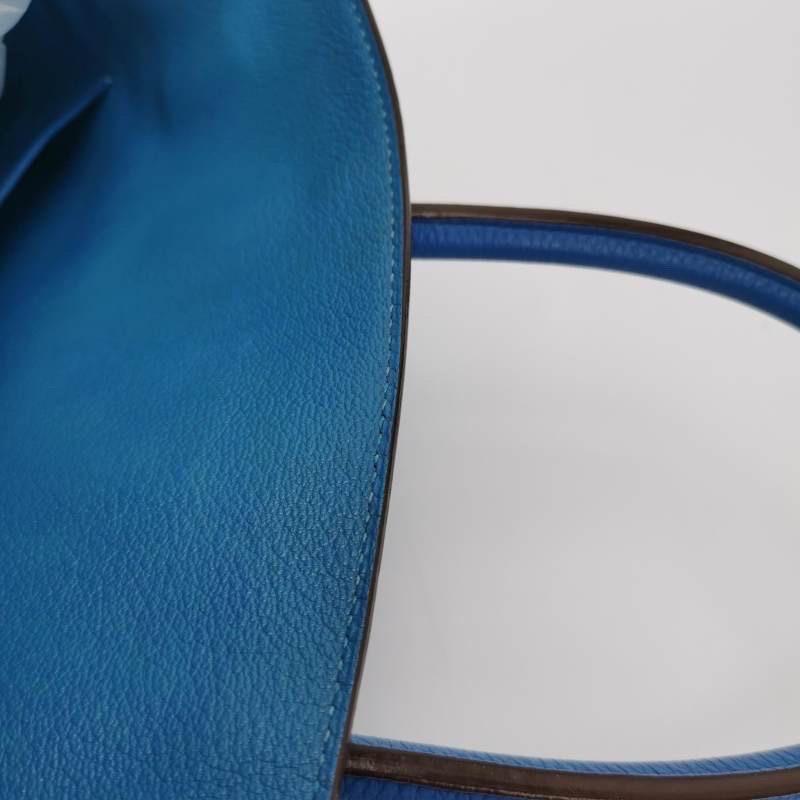 Hermes Birkin 35 Blue Calfskin Leather Silver-tone Palladium Hardware 2010 13