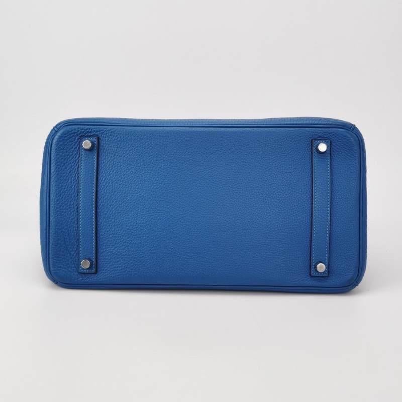 Hermes Birkin 35 Blue Calfskin Leather Silver-tone Palladium Hardware 2010 1