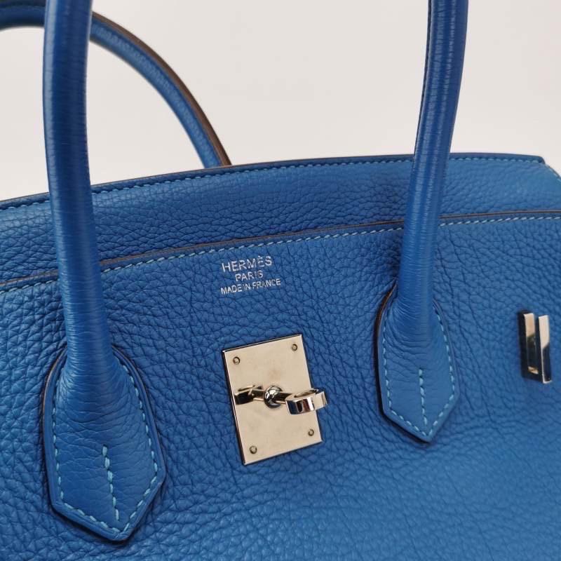 Hermes Birkin 35 Blue Calfskin Leather Silver-tone Palladium Hardware 2010 3