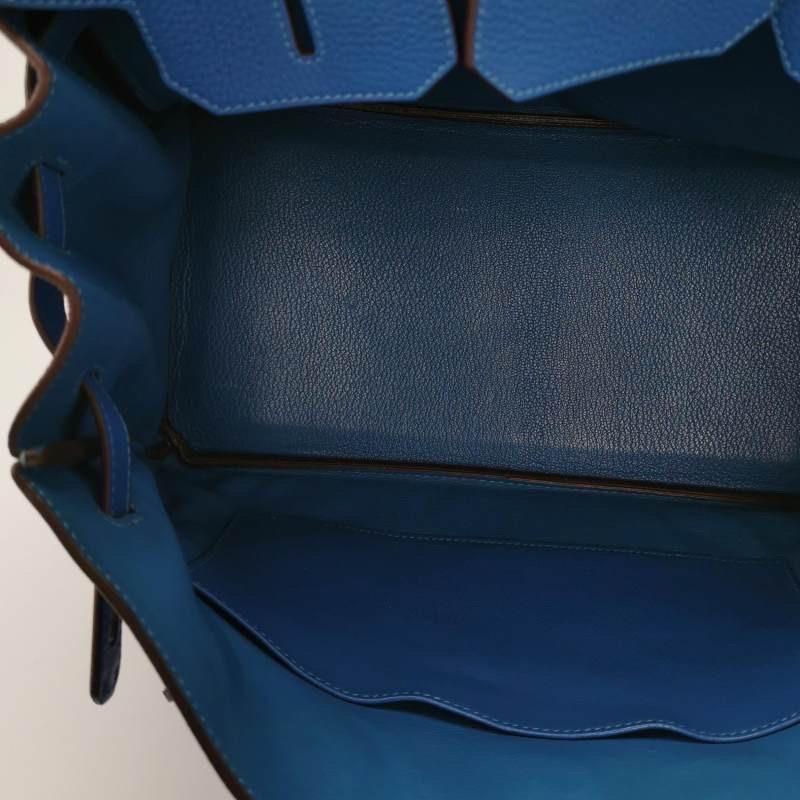 Hermes Birkin 35 Blue Calfskin Leather Silver-tone Palladium Hardware 2010 5