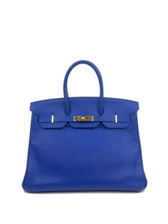 Hermes Birkin 35 Blue Electric Bleu Electrique Gold Hardware