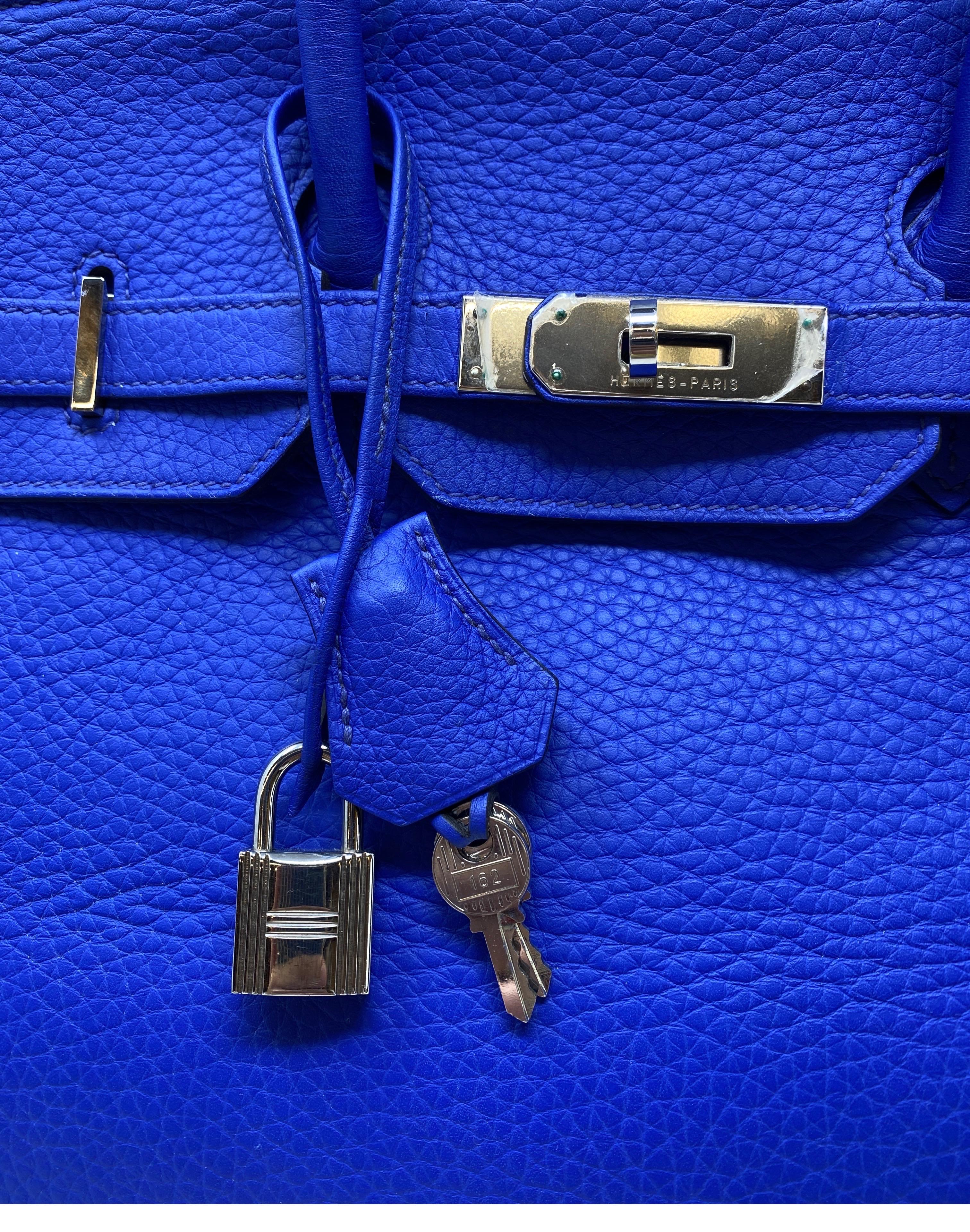 Hermes Birkin 35 Blue Electrique Bag 6