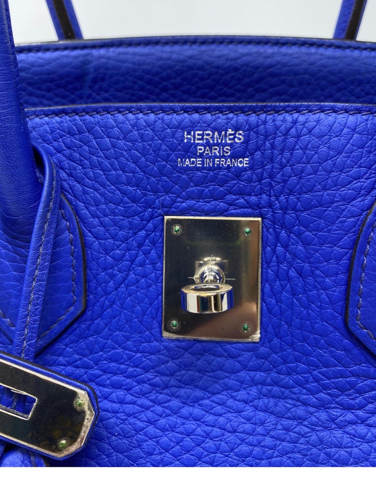 Hermes Birkin 35 Blue Electrique Bag 9