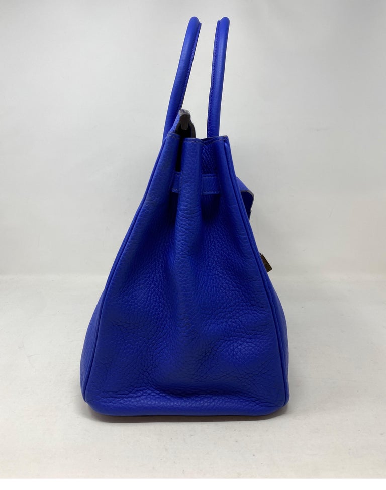 Hermes Birkin 35 Blue Electrique Bag 14