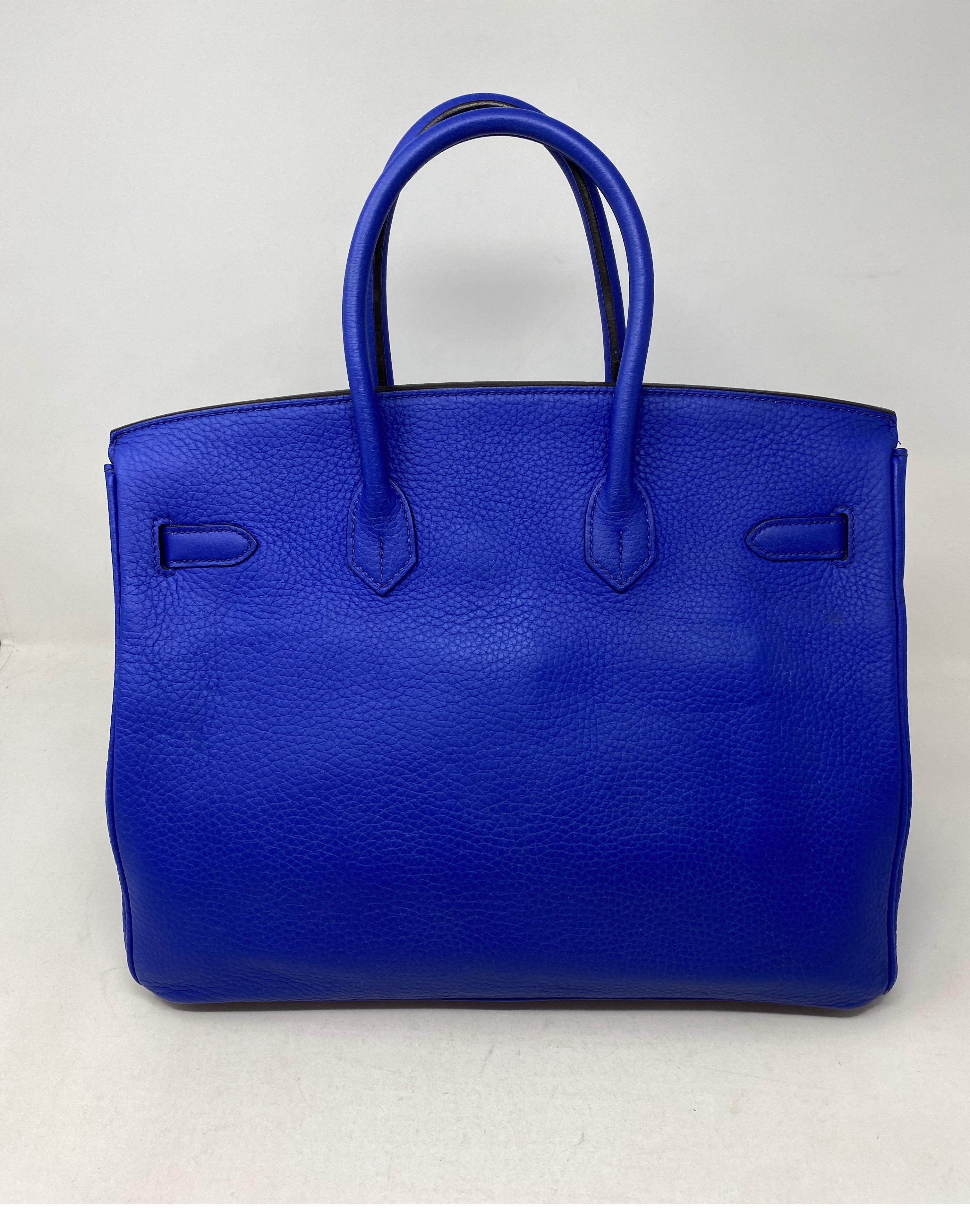 Hermes Birkin 35 Blue Electrique Bag 3