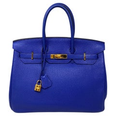 Hermes Birkin 35 Blue Electrique Bag
