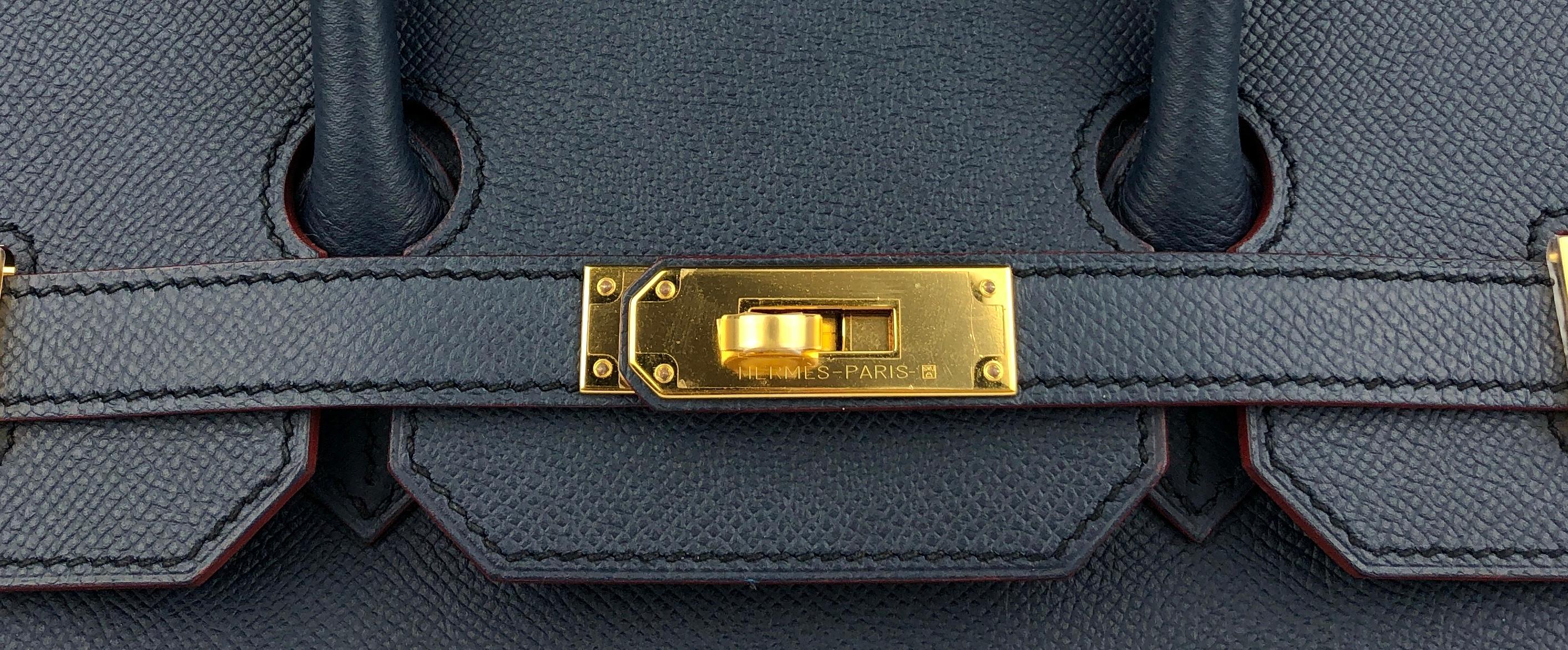 Hermes Birkin 35 Blue Indigo Epsom Rouge H Contour Leather Gold Hardware 2016 1