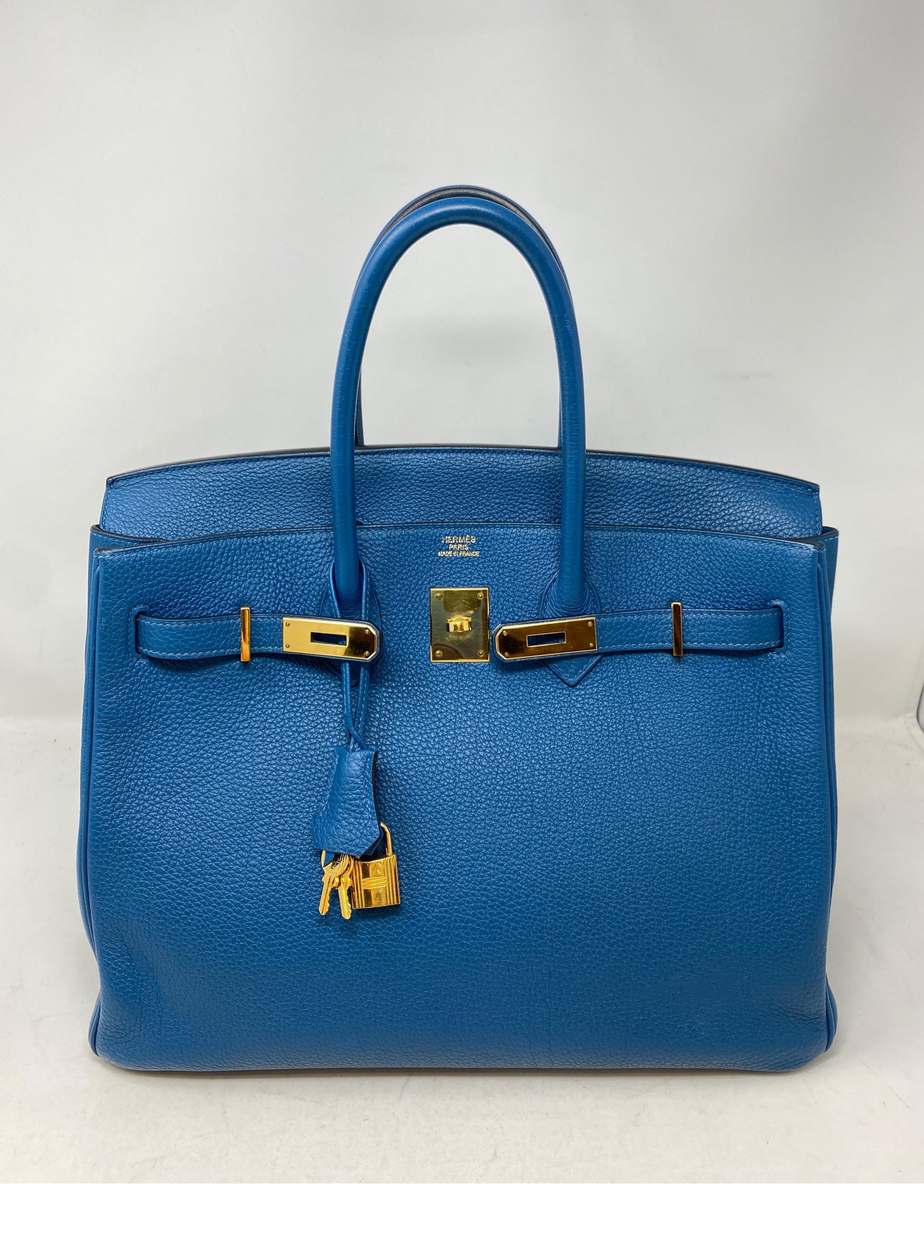Hermes Birkin 35 Blue Izmir Bag 5