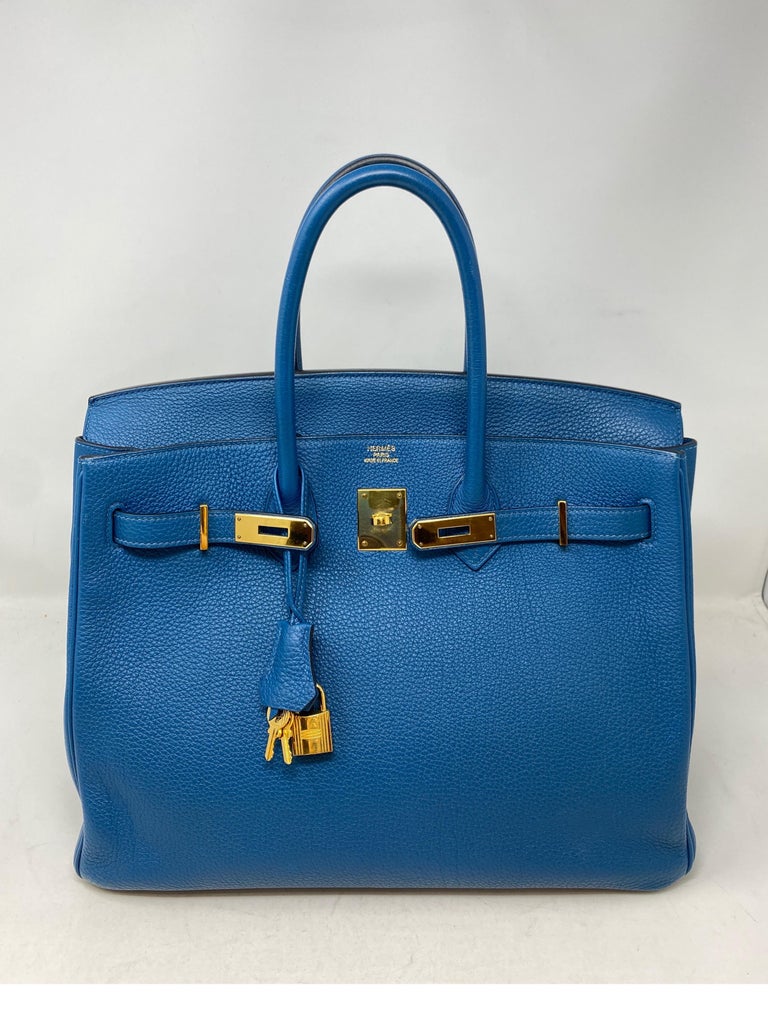 Hermes Birkin 35 Blue Izmir Bag 8
