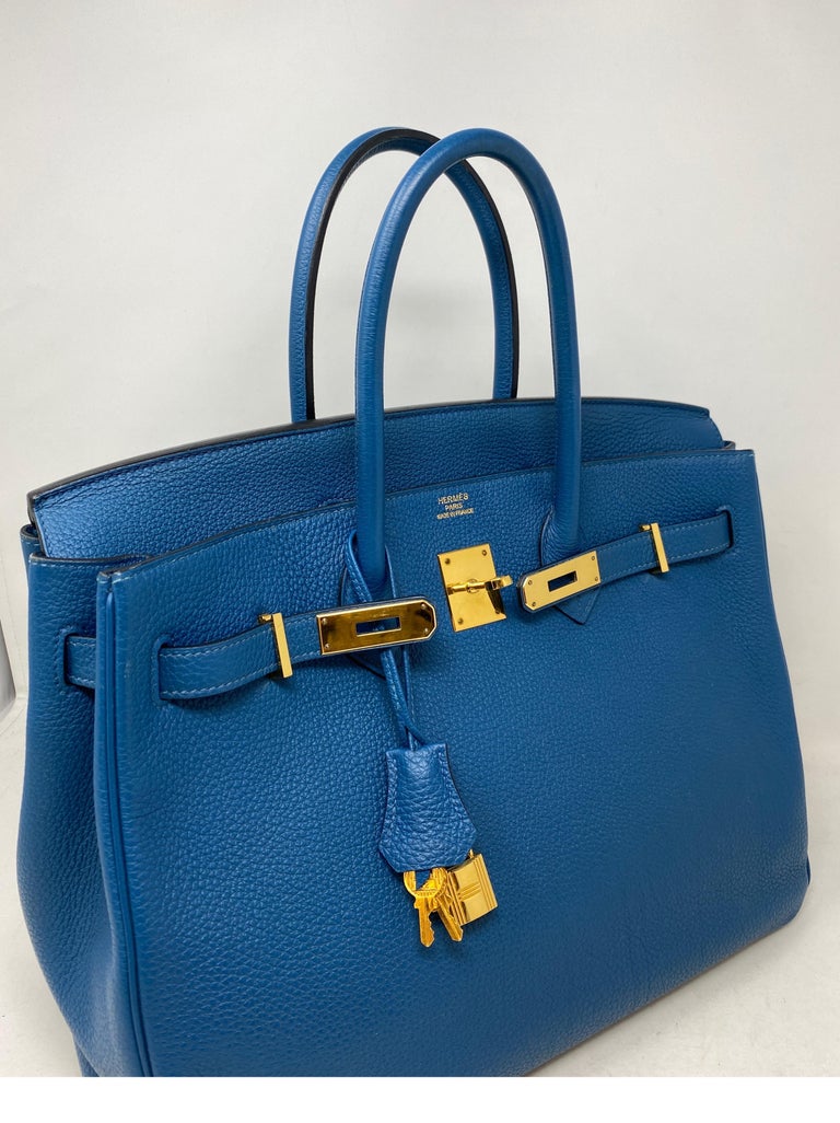 Hermes Birkin 35 Blue Izmir Bag 9
