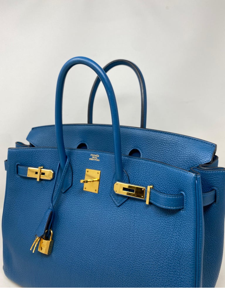 Hermes Birkin 35 Blue Izmir Bag 12
