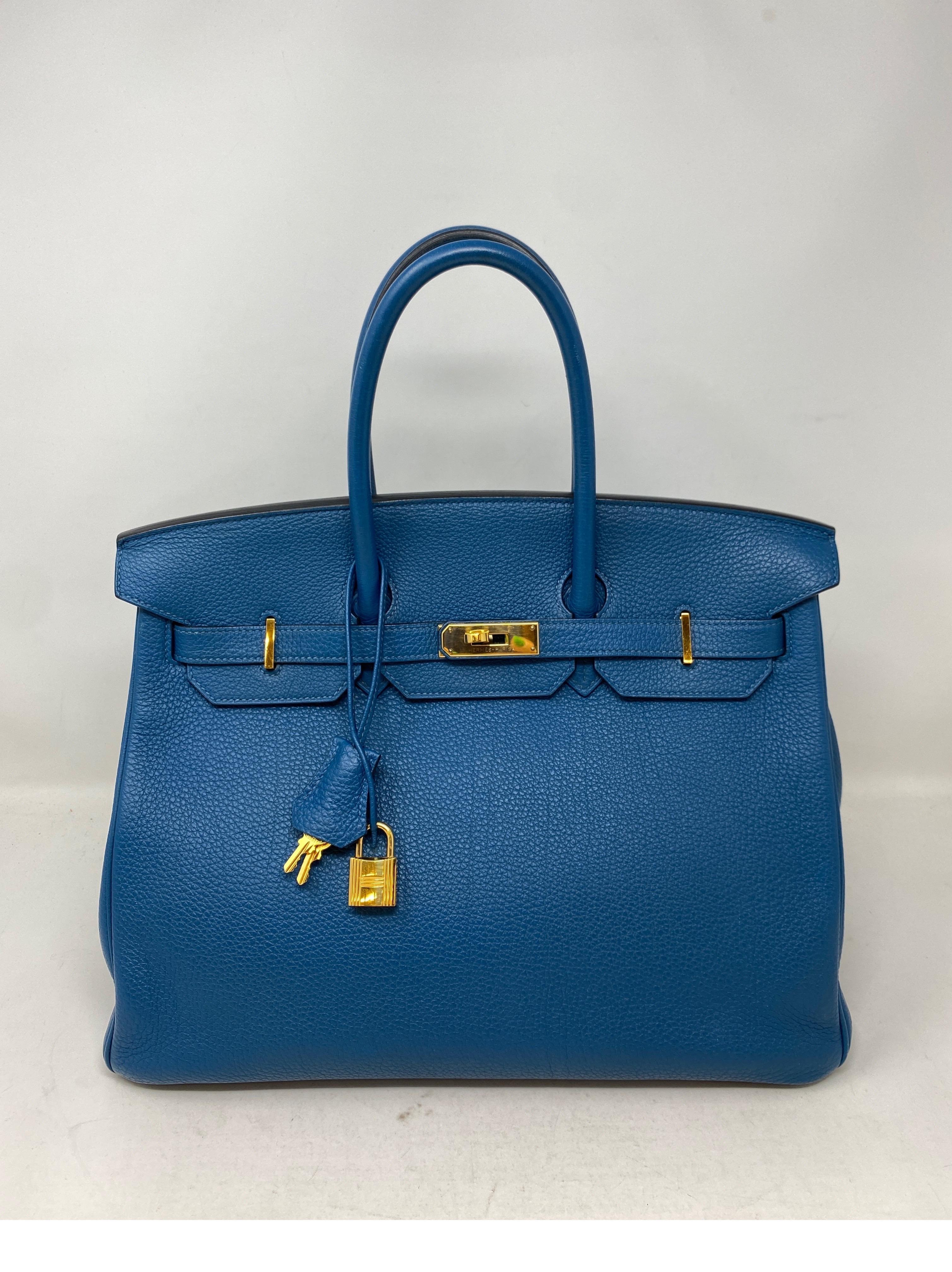 Hermes Birkin 35 Blue Izmir Bag 10