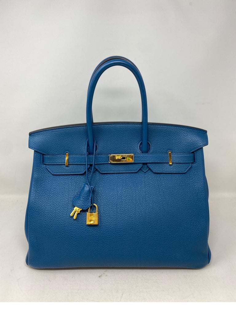 Hermes Birkin 35 Blue Izmir Bag 13