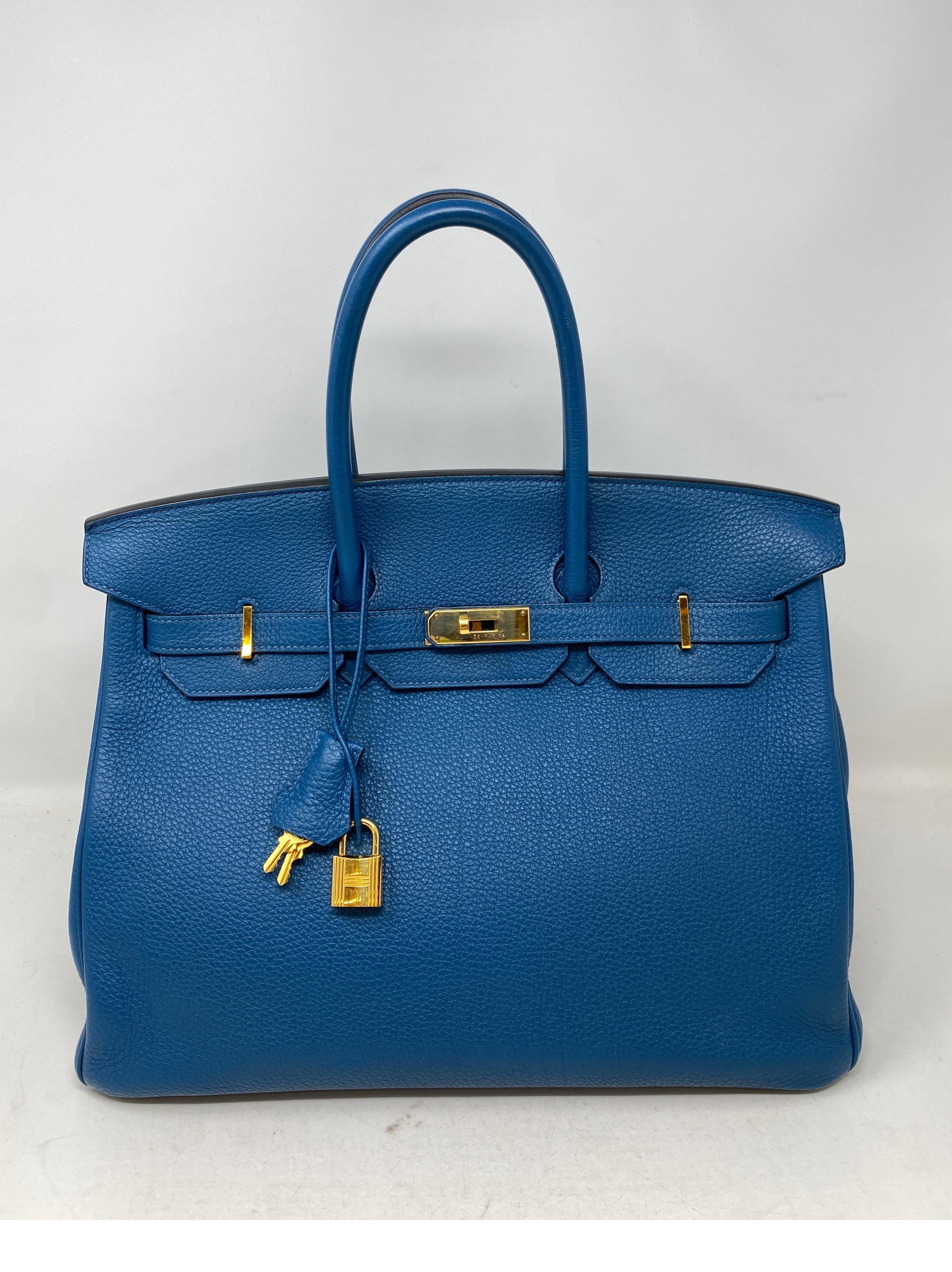 Hermes Birkin 35 Blue Izmir Bag 11
