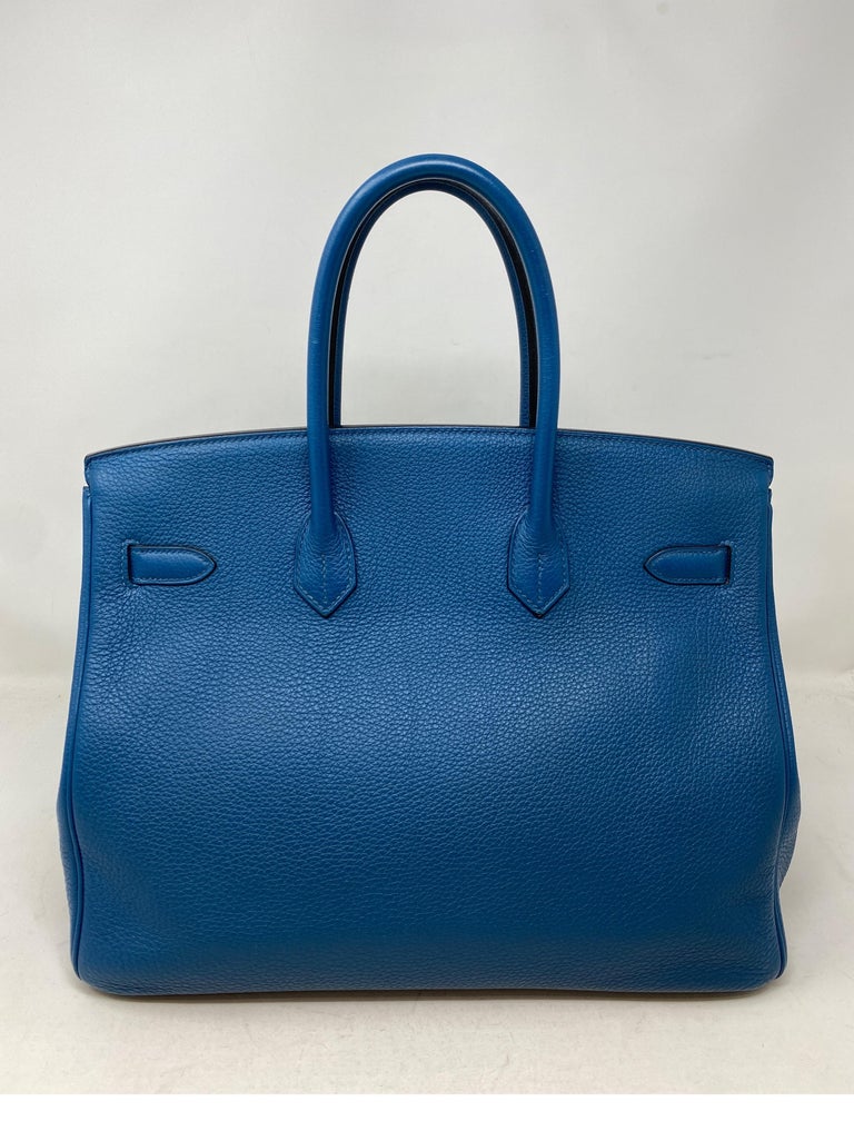 Hermes Birkin 35 Blue Izmir Bag 16