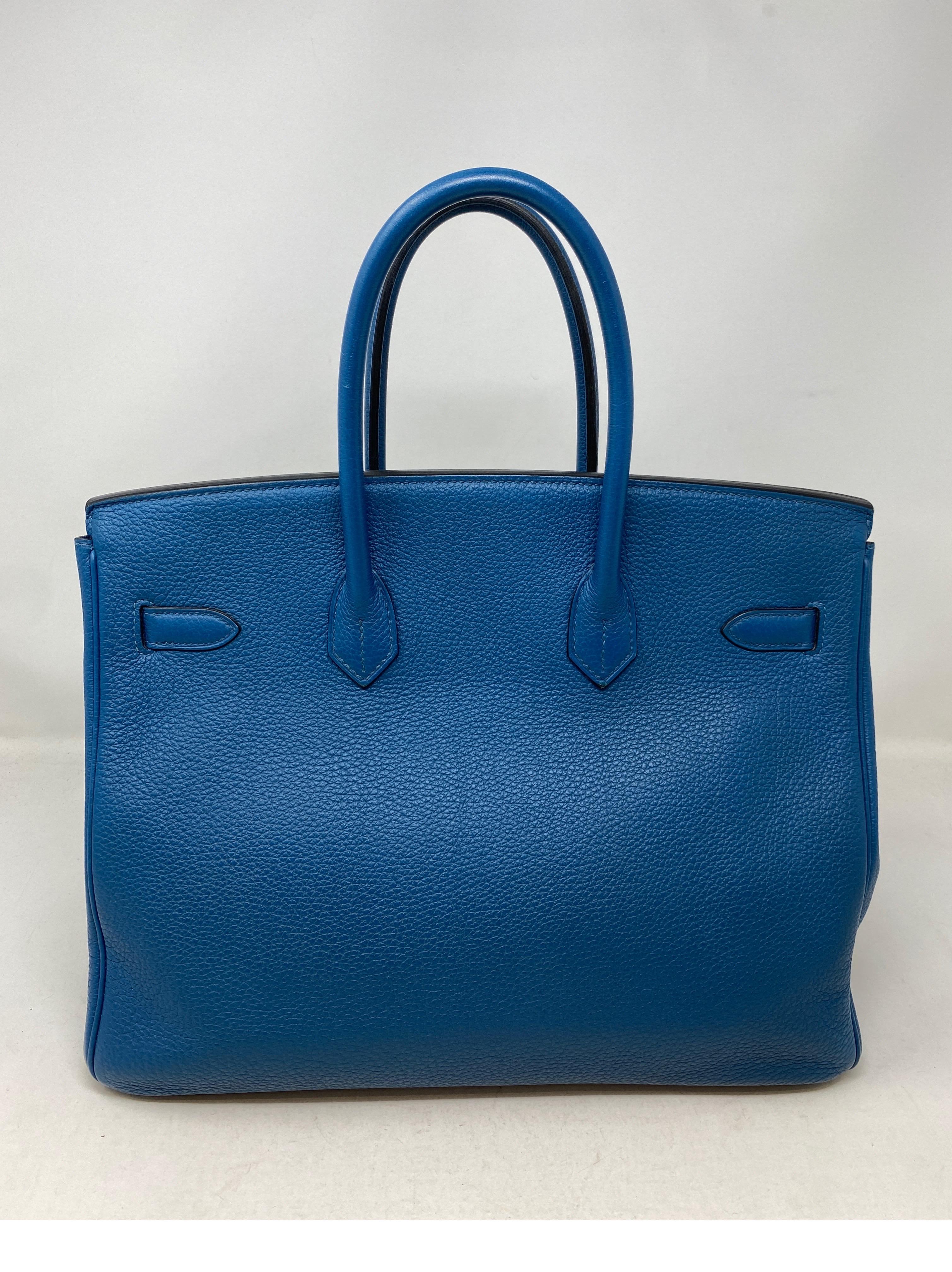 Hermes Birkin 35 Blue Izmir Bag In Excellent Condition In Athens, GA