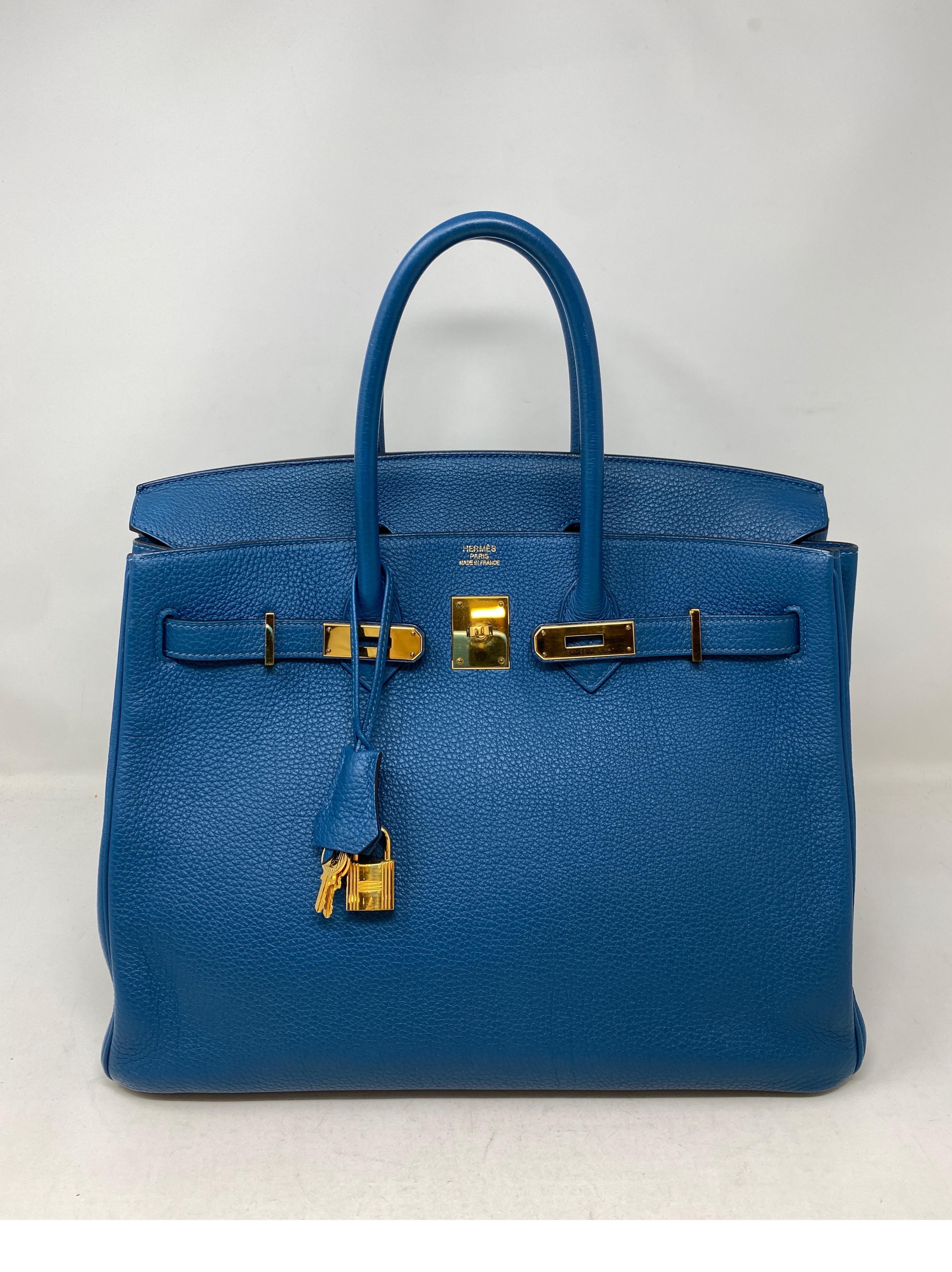 Women's or Men's Hermes Birkin 35 Blue Izmir Bag