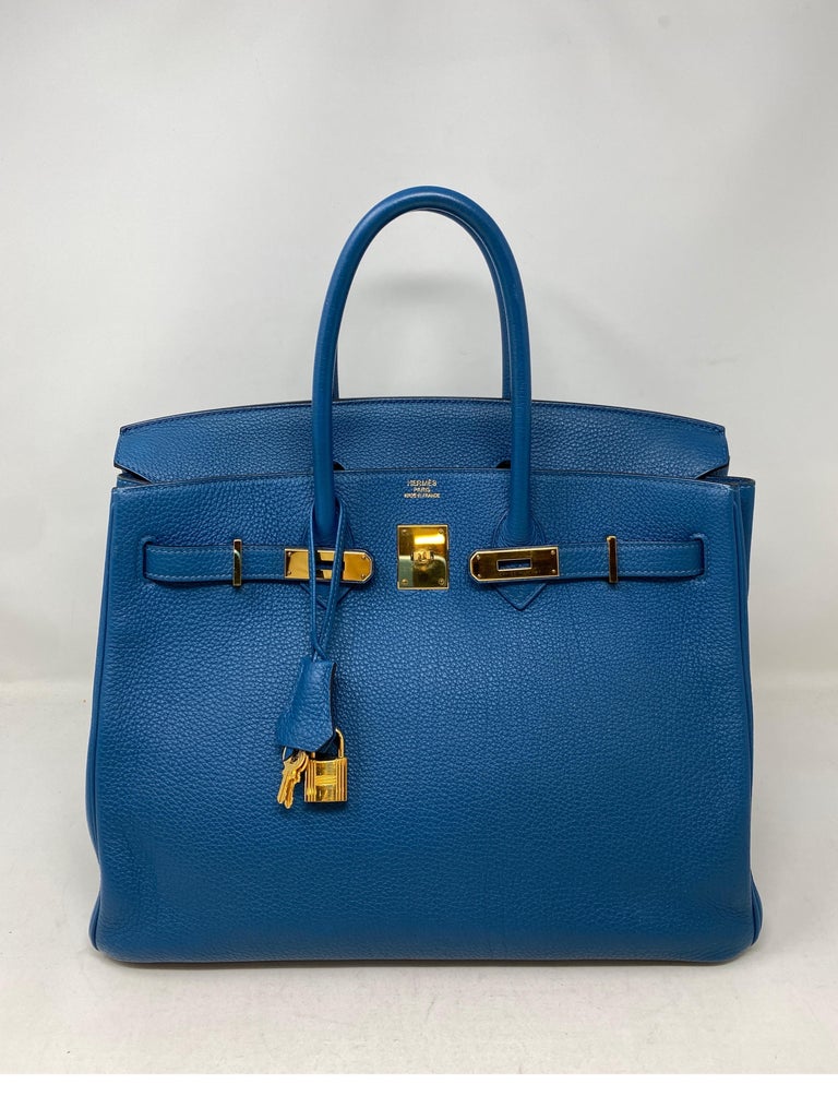Hermes Birkin 35 Blue Izmir Bag 3