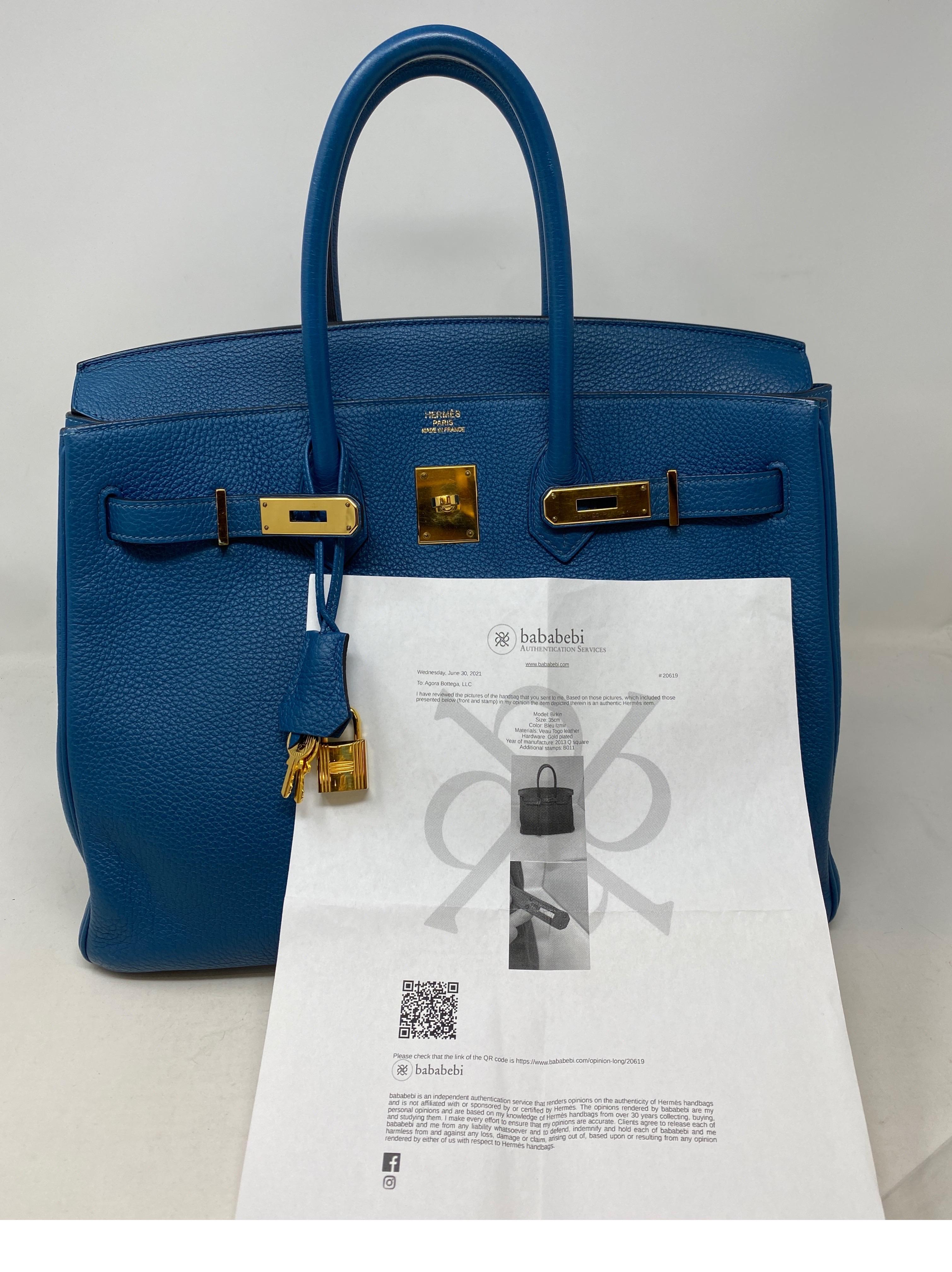 Hermes Birkin 35 Blue Izmir Bag 1