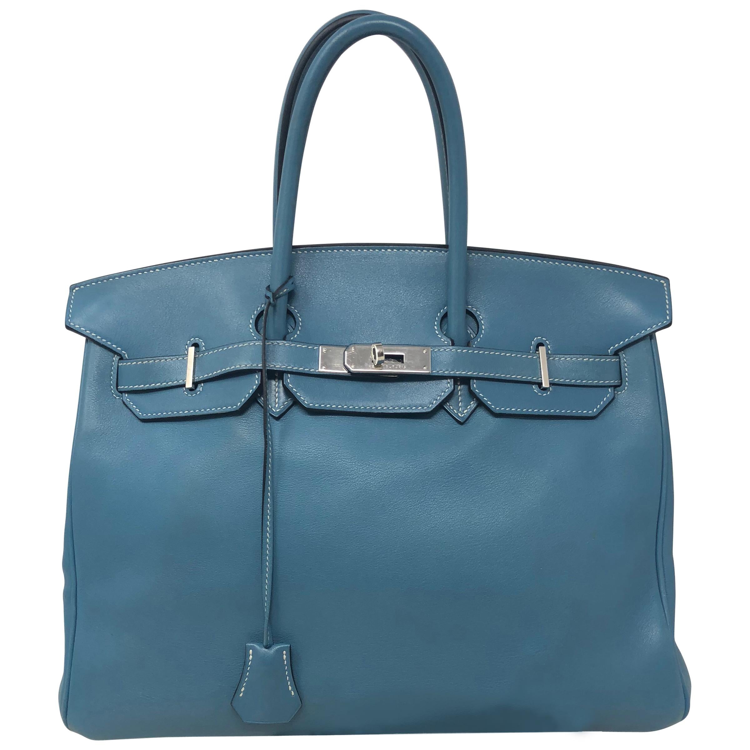 Hermes Birkin 35 Blue Jean