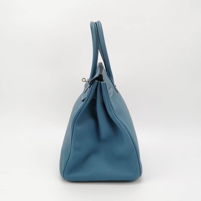 Hermes Birkin 35 Blue Jeans Calfskin Leather Silver-tone Palladium Hardware 2013 1