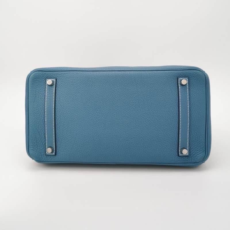 Hermes Birkin 35 Blue Jeans Calfskin Leather Silver-tone Palladium Hardware 2013 2