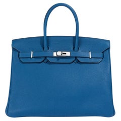 Hermès Birkin 35 Blue Mykonos PHW