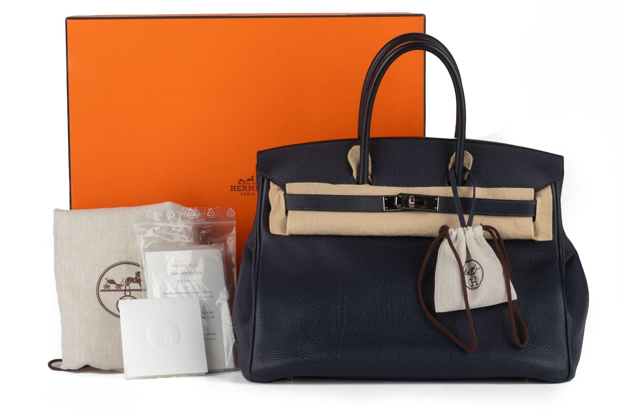 Hermès Birkin 35 Blue Nuit Togo Palladio 10