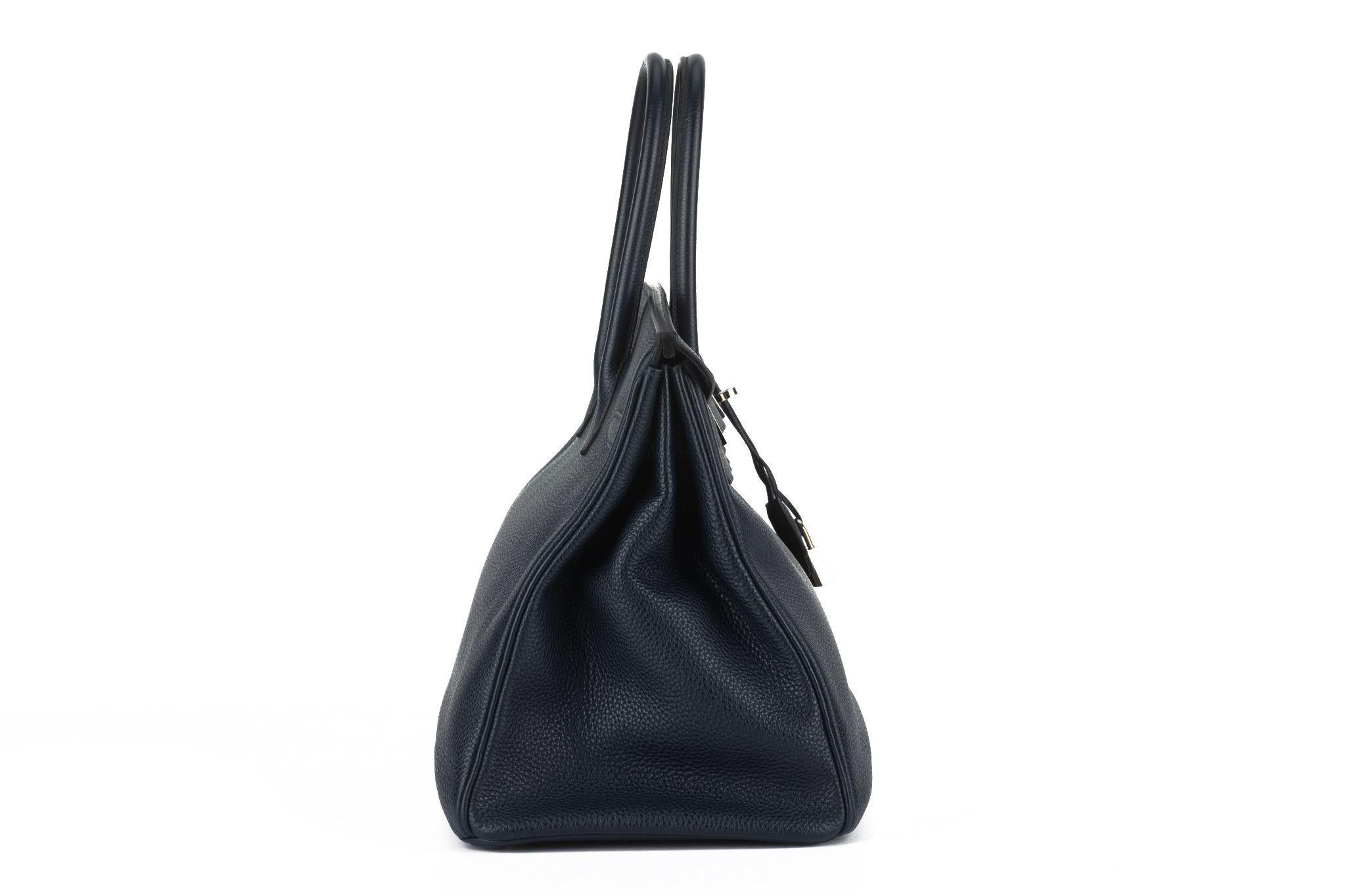 Black Hermès Birkin 35 Blue Nuit Togo Palladio