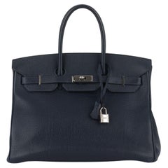 Hermès Birkin 35 Blue Nuit Togo Palladio