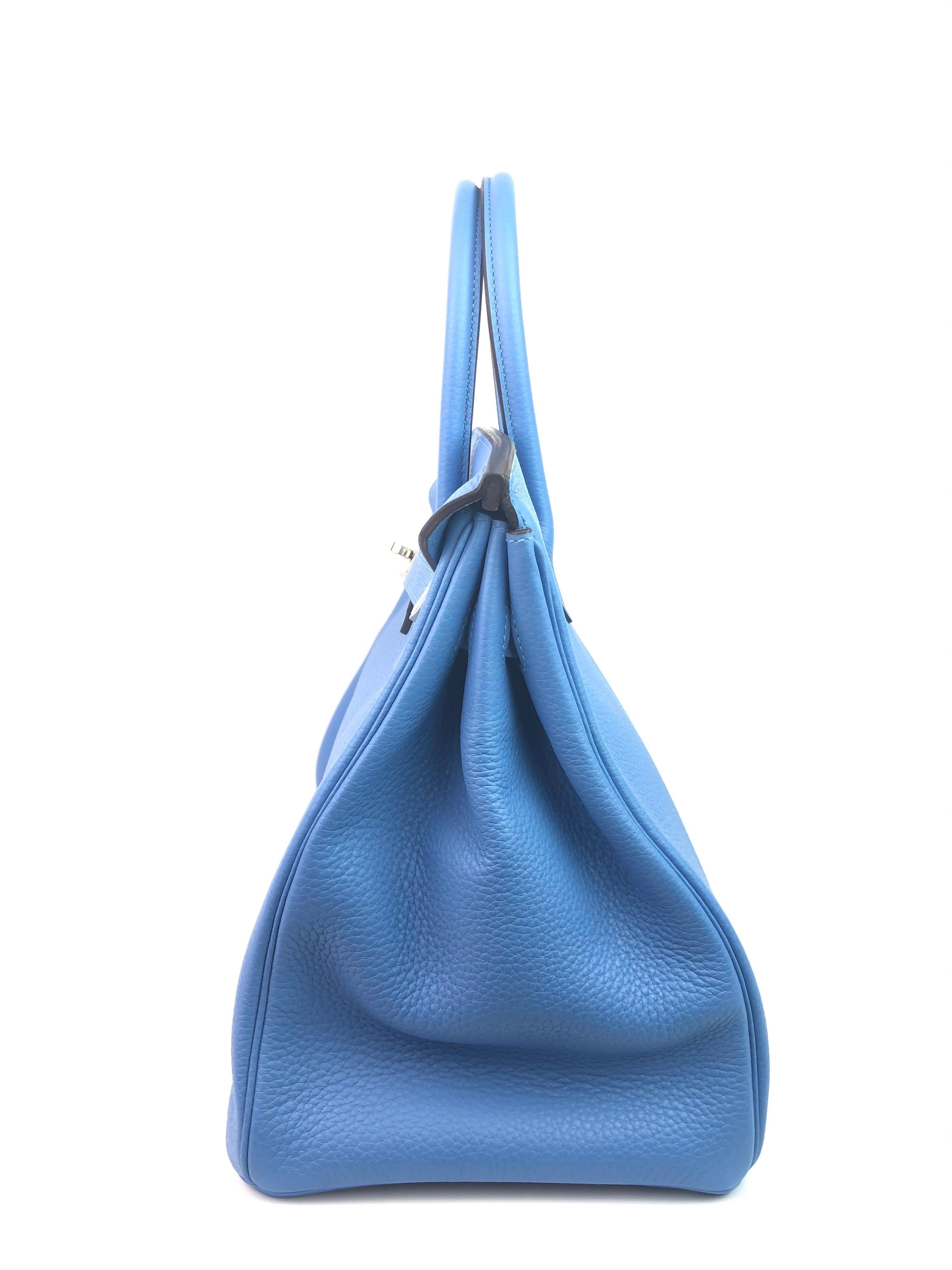 Hermes Birkin 35 Blau Paradies Palladium Hardware 3