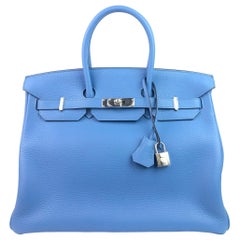 Hermes Birkin 35 Blue Paradise Palladium Hardware