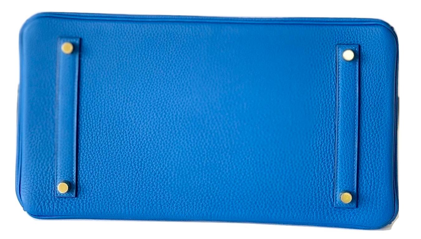 Hermès Birkin 35 Blue Zellige Togo Gold Hardware  In New Condition In West Chester, PA