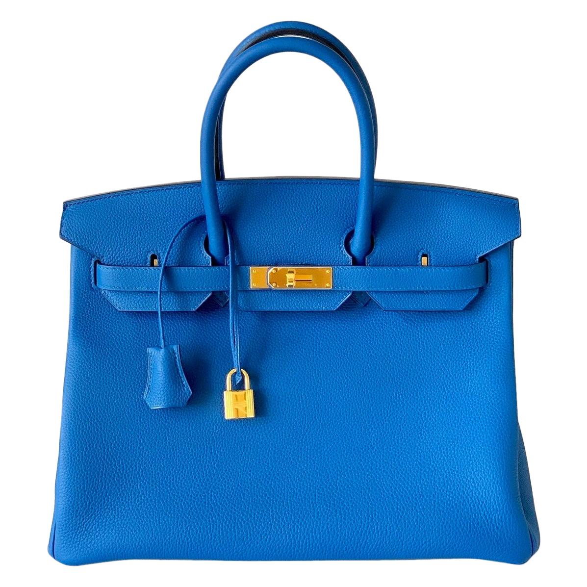 Hermès Birkin 35 Blue Zellige Togo Gold Hardware 