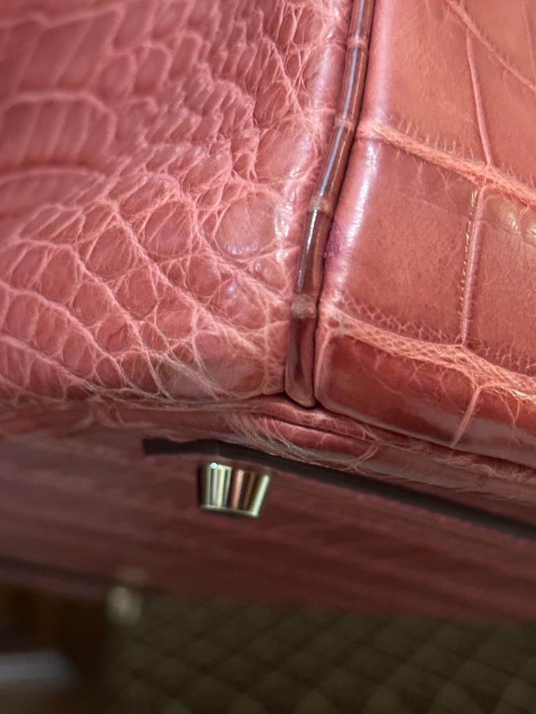 Hermes Birkin 35 Bois de rose matte alligator bag  For Sale 2