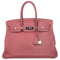 Hermes Birkin 35 Bois De Rose Palladium Hardware 