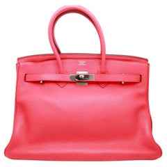 Hermès Birkin 35 Bougainvillea Rouge Casaque Clemence Palladium Hardware Hermès Birkin 35 Bougainvillea Rouge Casaque Clemence Palladium Hardware