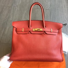 HERMES Birkin 35 Bougainvillea Togo Leather