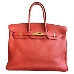 HERMES Birkin 35 Bougainvillea Togo Leather