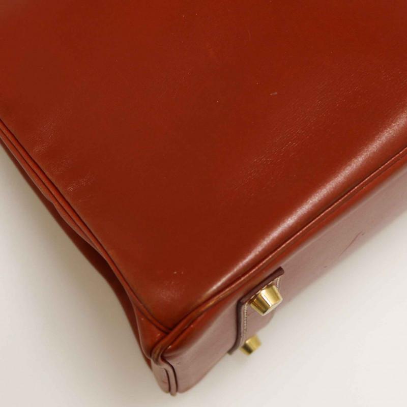 Hermes Birkin 35 Box Leather Cognac For Sale 7