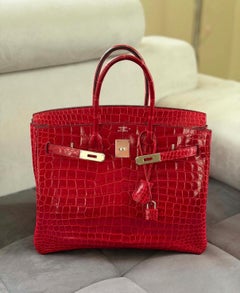 Hermes Birkin 35 Braise Porosus crocodile bag