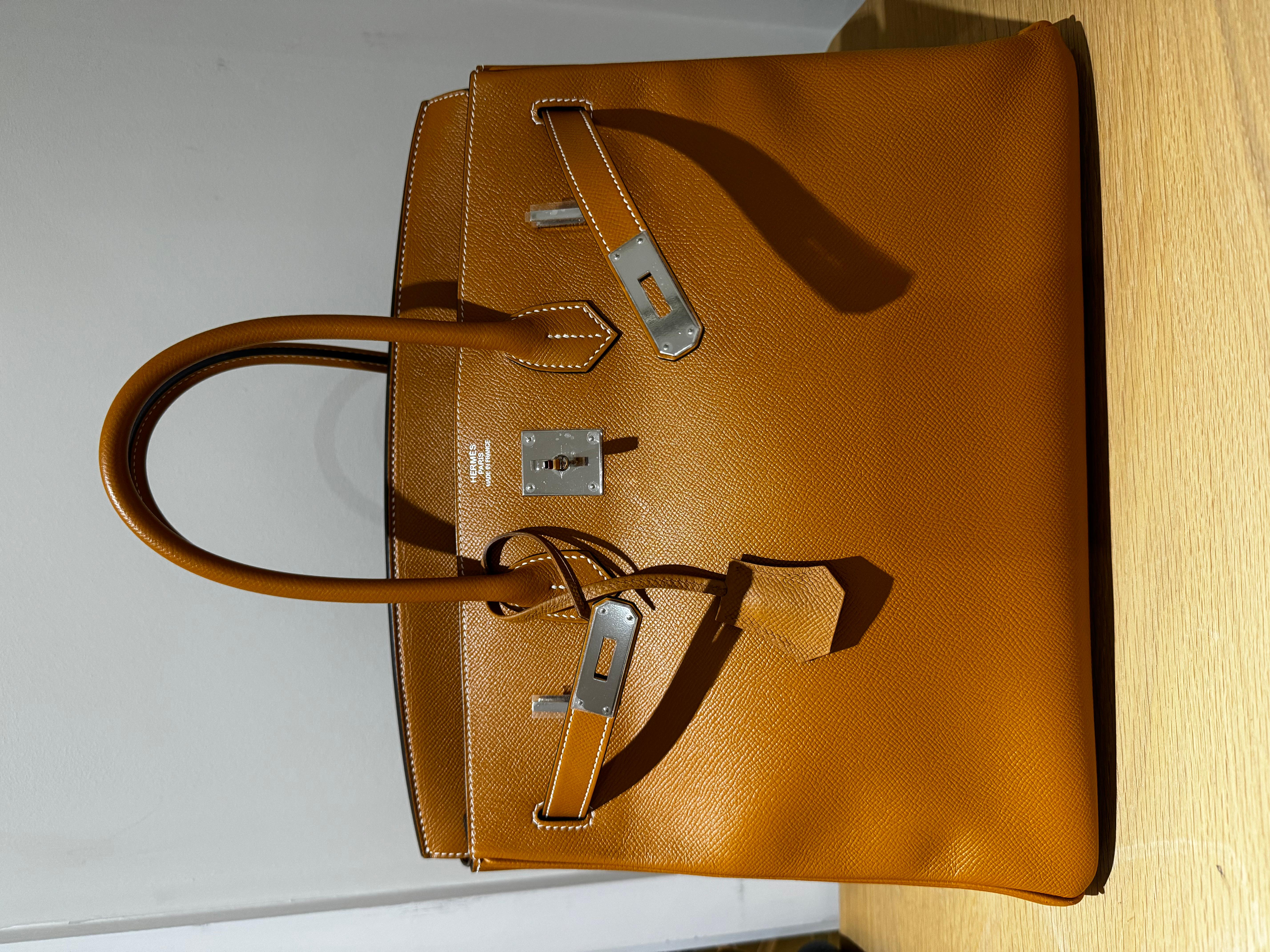 Hermes Birkin 35 brown epsom phw bag For Sale 4