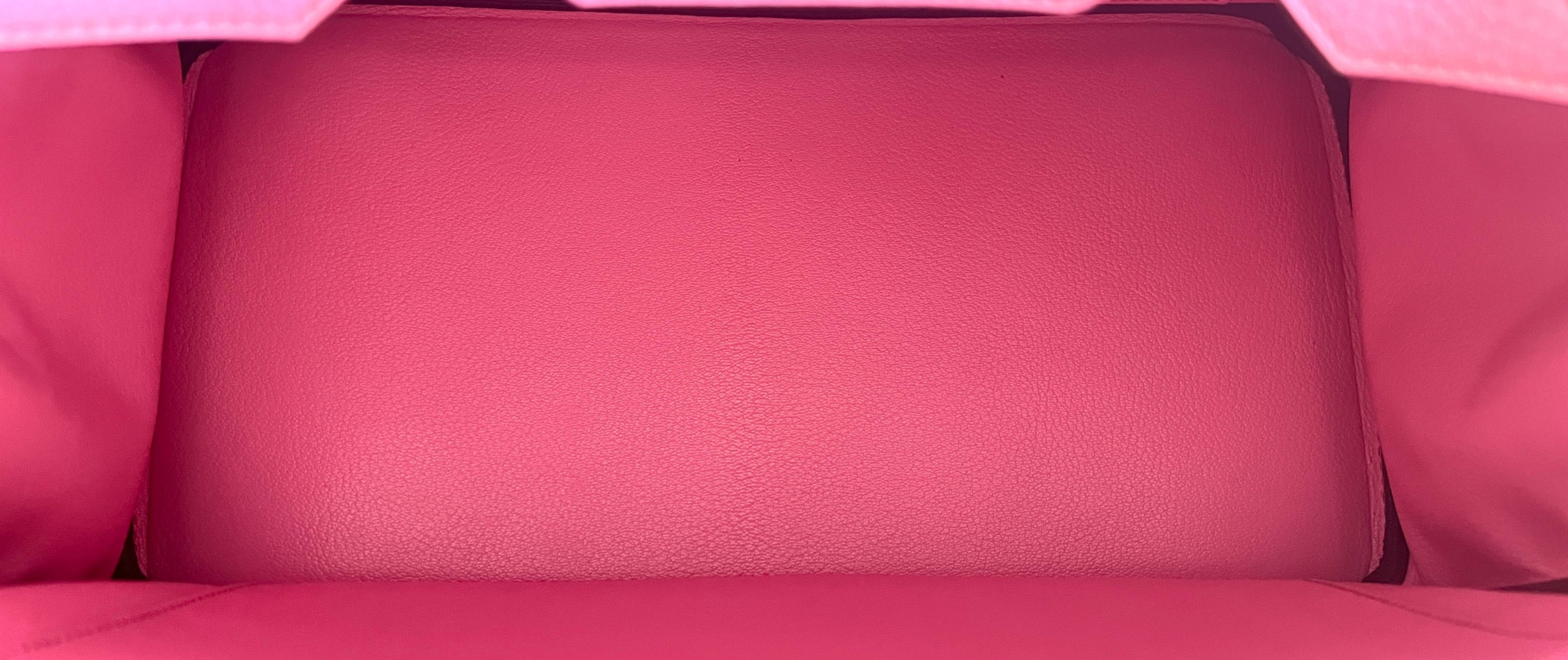 Hermes Birkin 35 Bubblegum Pink Togo Leather Palladium Hardware Handbag Bag RARE In Excellent Condition In Miami, FL