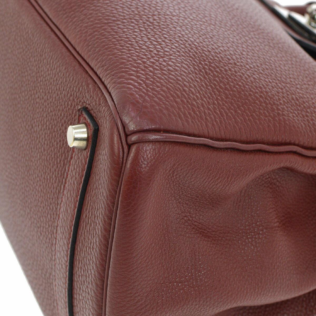 Women's Hermes Birkin 35 Burgundy Leather Top Carryall Handle Satchel Travel Tote Bag