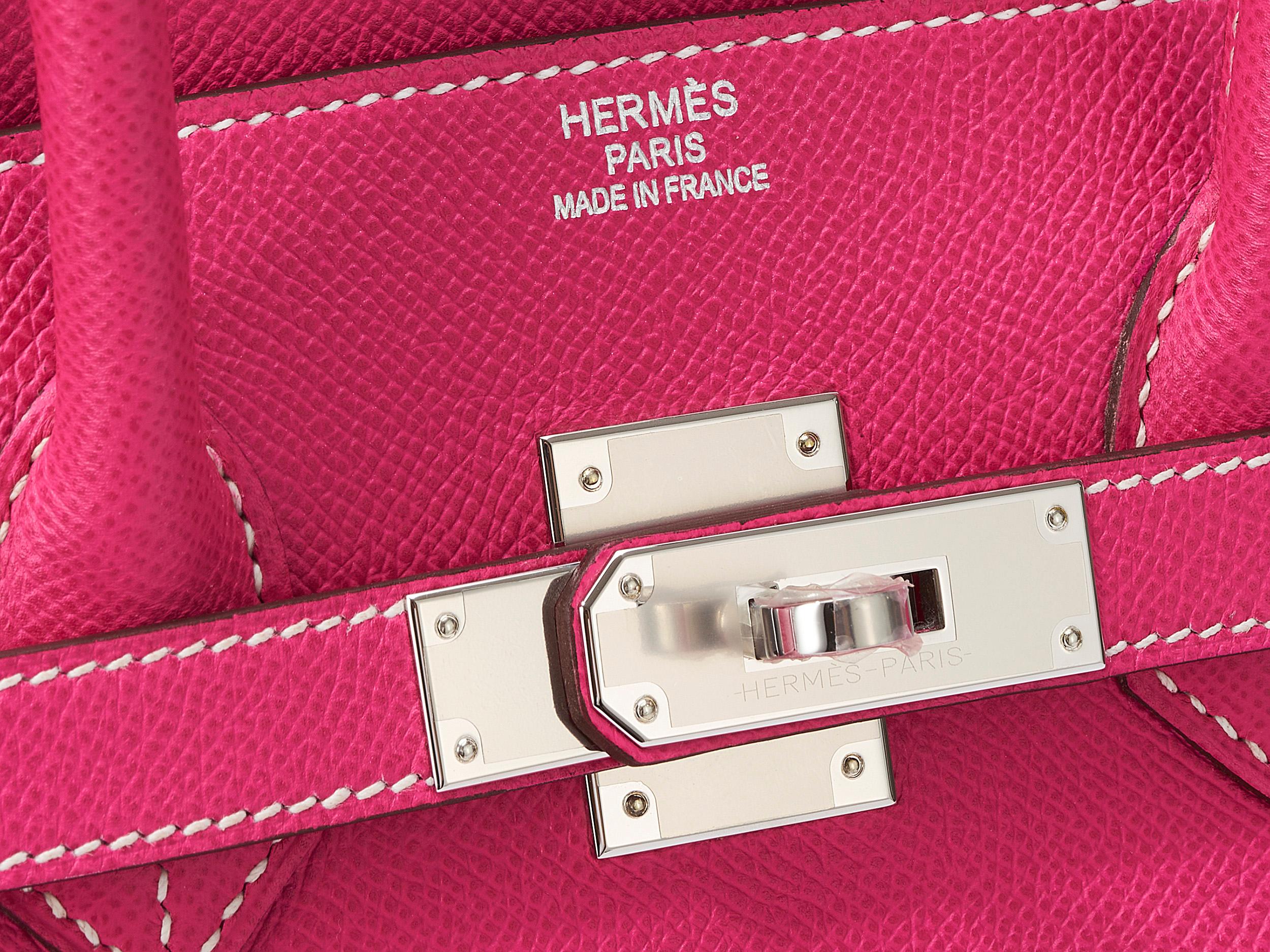 Hermès Birkin 35 Candy Rose Tyrien Epsom Palladium Hardware In Good Condition For Sale In Berlin, DE