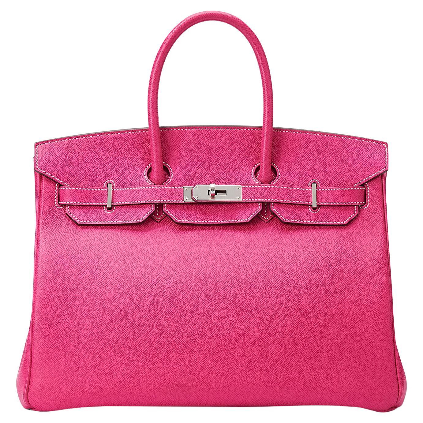 Hermès Birkin 35 Candy Rose Tyrien Epsom Palladium Hardware For Sale
